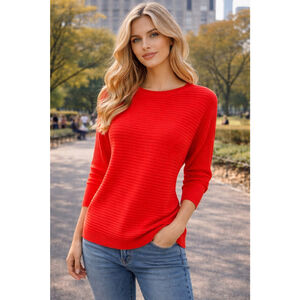 Jack Ribbed Oversized Knit Sweater Red Minimalist Parisian Scandi Quiet Luxury